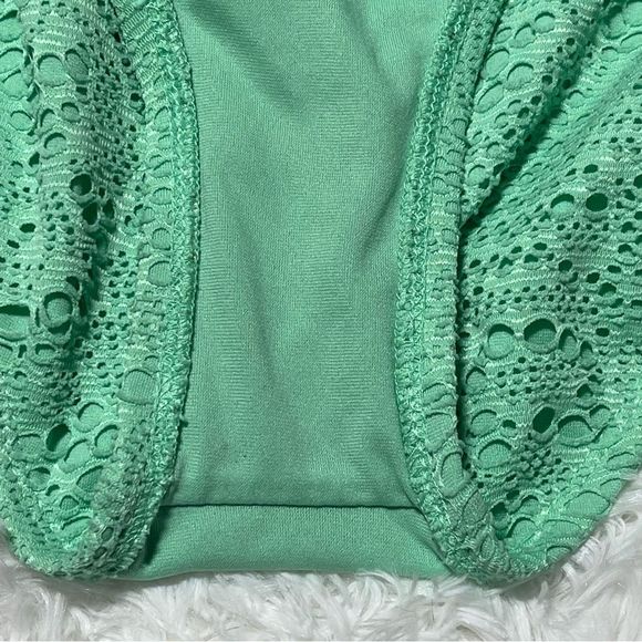 EUC Mossimo Mint Green Crochet Side Tie Bikini Bottom XL - Picture 8 of 13